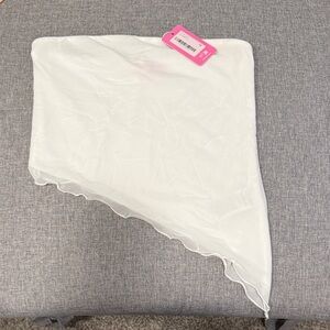 NWT Edikted Asymmetrical Mesh Crop Top